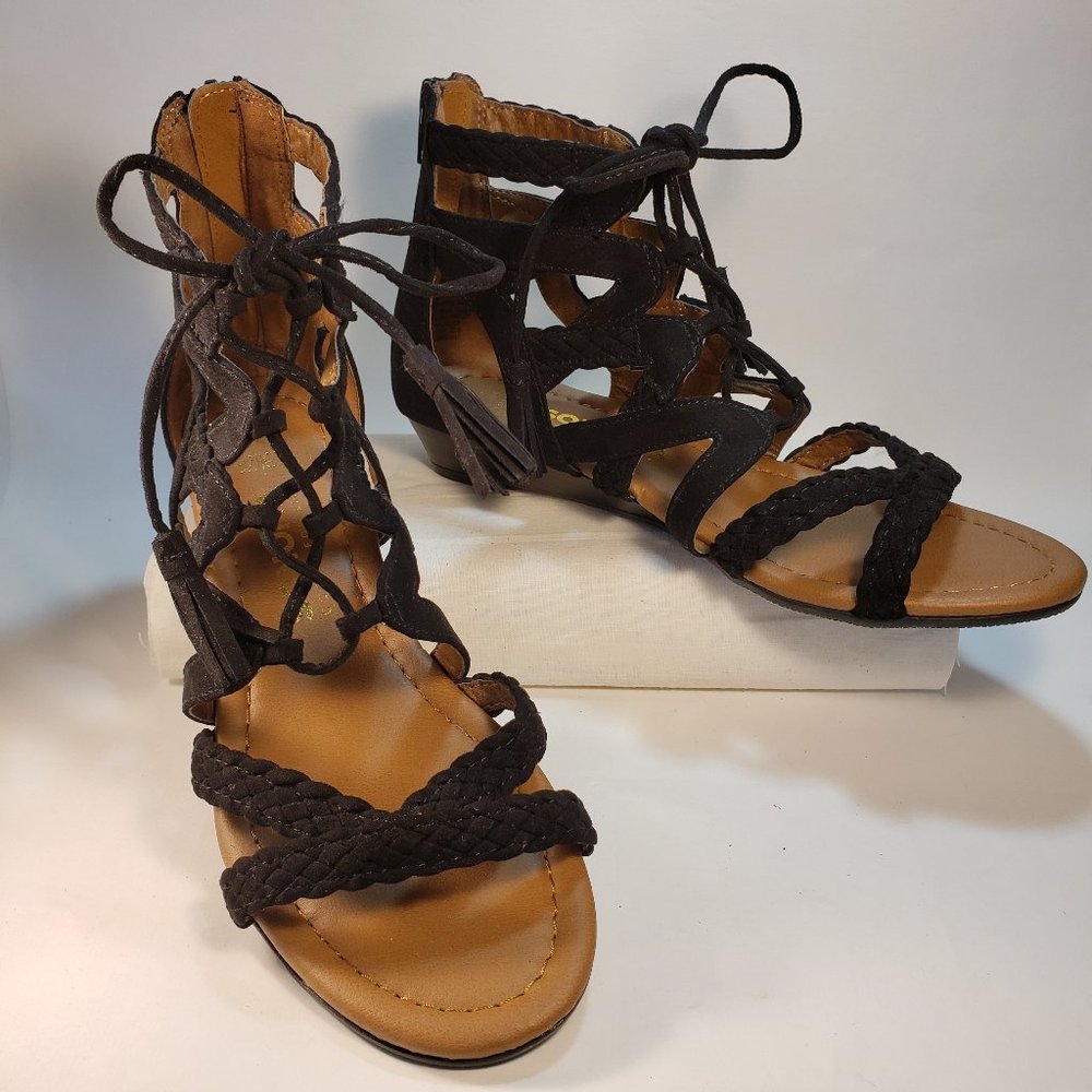 Women's Sonoma Lace Up Strappy Sexy Sandals, Size 7.5M, Black